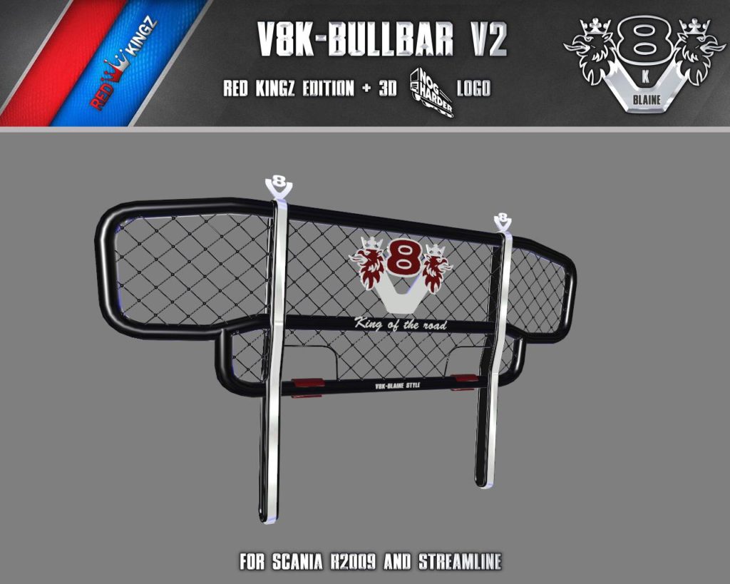 V K Blaine Scania Bullbar V Nog Harder Logo Ets Euro Truck Simulator Mods American