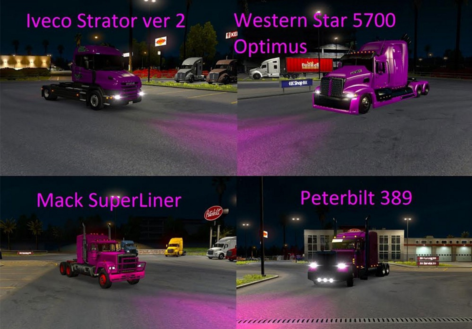 Ats 32 Truck Xenon Herbal And Purple Pack 5 Mod Euro Truck Simulator 2 Mods American Truck