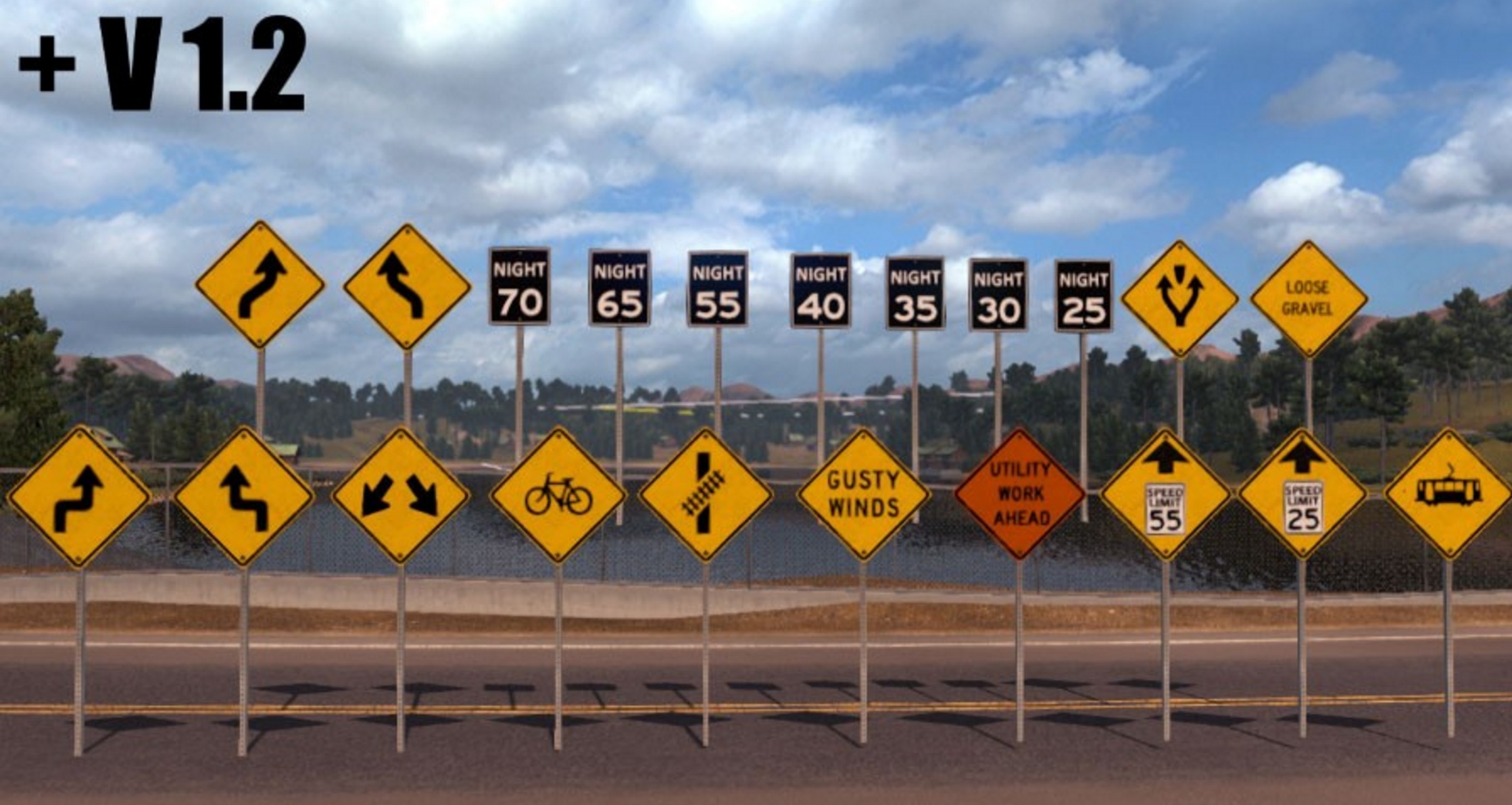 Traffic Signs V12 More Sign Assets Pack Euro Truck Simulator 2 Mods American Truck 6038