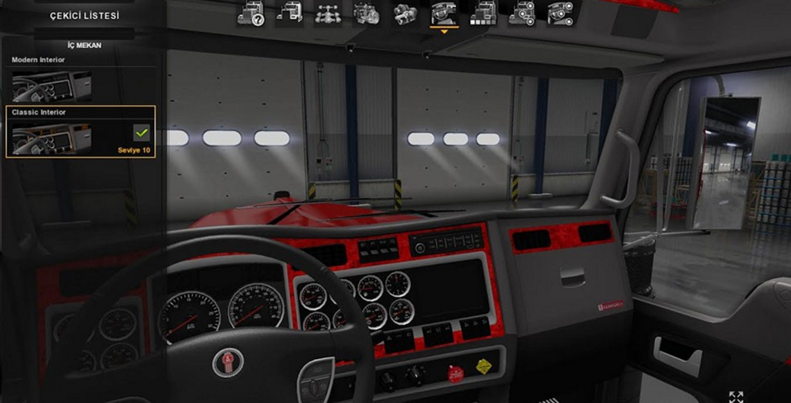 Kenworth W900 Interior Red For Ats Euro Truck Simulator 2 Mods