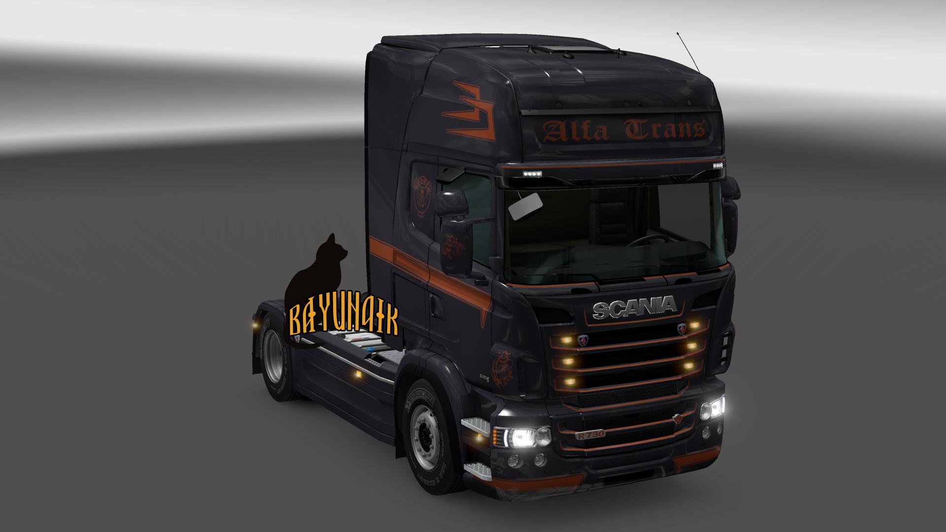 Skin Trans Europe on truck Mercedes-Benz for Euro Truck Simulator 2