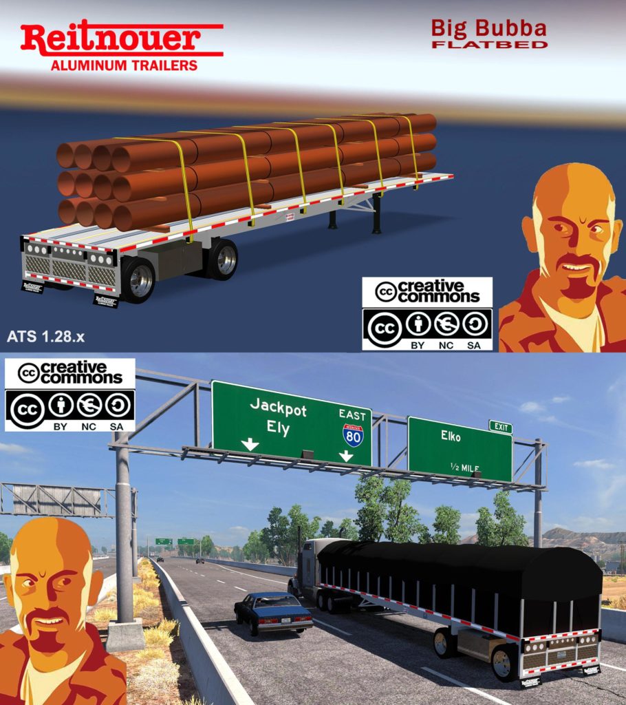 REITNOUER BIGBUBBA FLATBED TRAILER 1.28.X ATS 