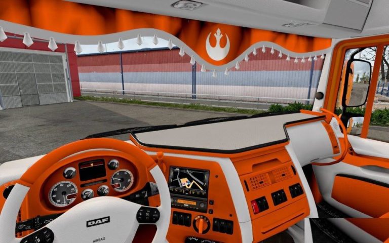 DAF ORANGE CMI INTERIOR 1.28.X ETS2 Euro Truck Simulator 2 Mods