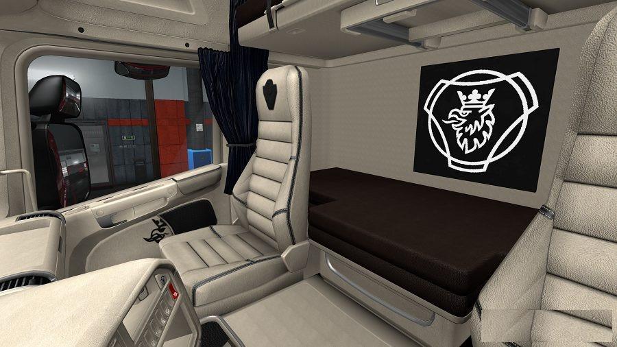 Scania Rjl Alcantrara Beige Interior V1 0 Mod For Ets2 Euro Truck