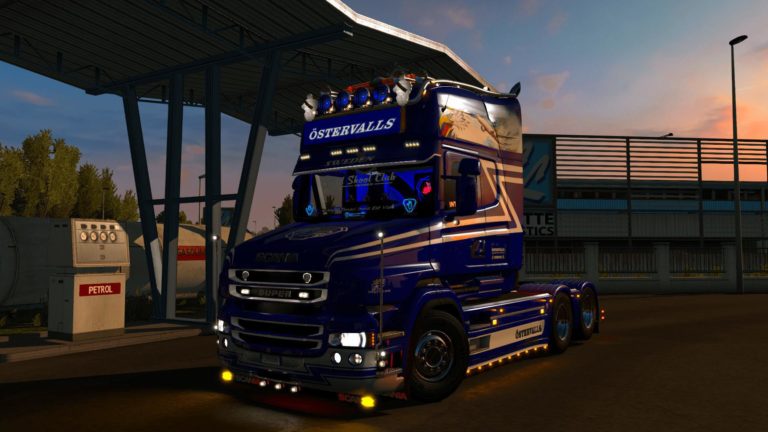 SCANIA T OSTERVALLS SKIN + LIGHTBOX 1.34 ETS2 Euro Truck Simulator 2