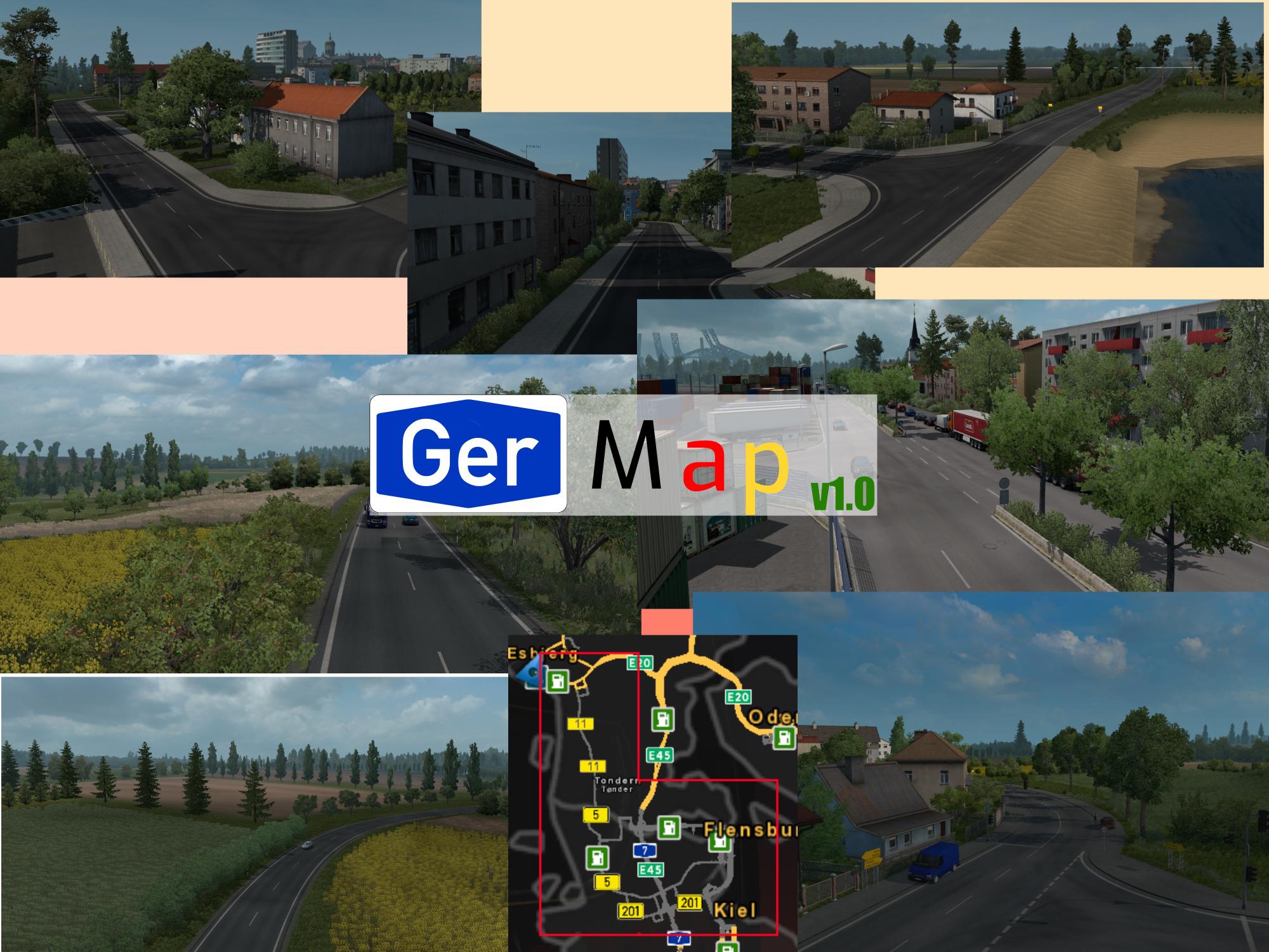 GerMap v1.21 1.36 ETS2 Euro Truck Simulator 2 Mods