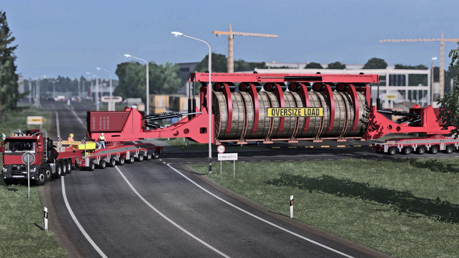 Oversize Convoi Industrial Cable Reel 1.36.x ETS2 Euro Truck