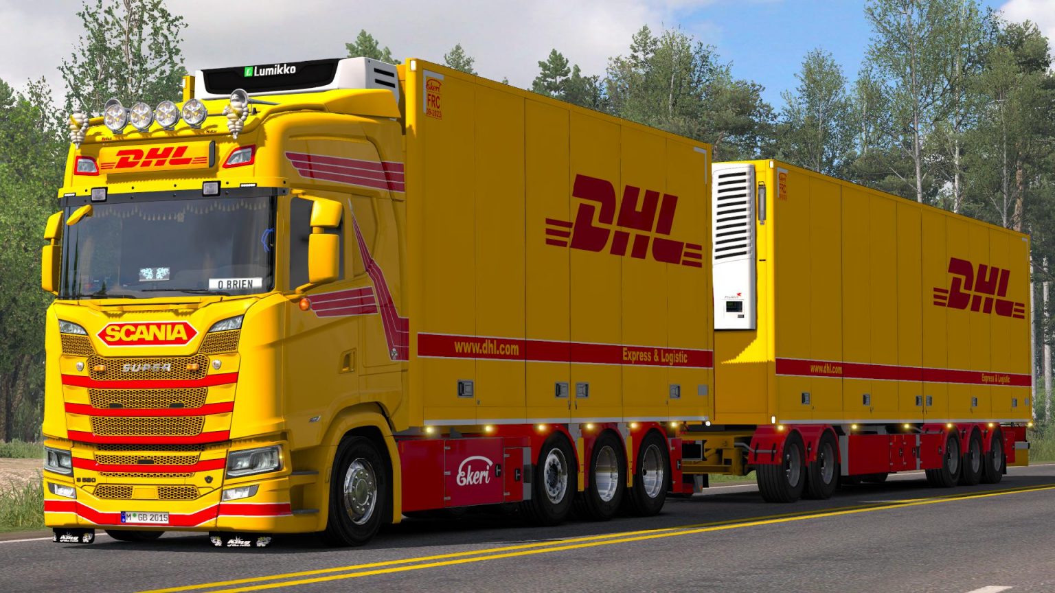 Dhl Tandem Skin For Scania S Ets Euro Truck Simulator Mods American Truck Simulator Mods