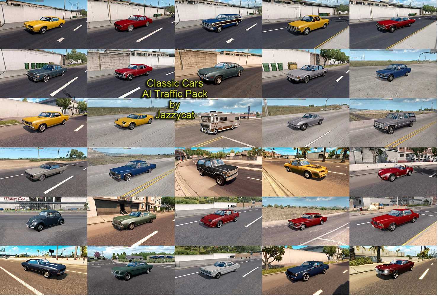 ETS2: GTA V Classic Cars in Traffic Pack v1.9.2 [1.41.x] v 1.9.4 Trucks,  Mods, Other, AI Mod für Eurotruck Simulator 2