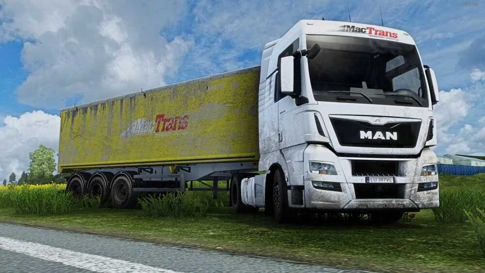 Skin Trans Europe on truck Mercedes-Benz for Euro Truck Simulator 2