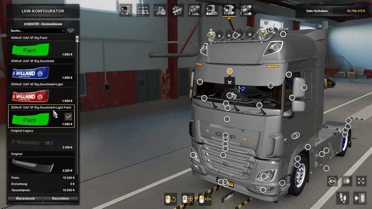 Daf Xf E Big Sunshield Ets Euro Truck Simulator Mods American Truck Simulator Mods