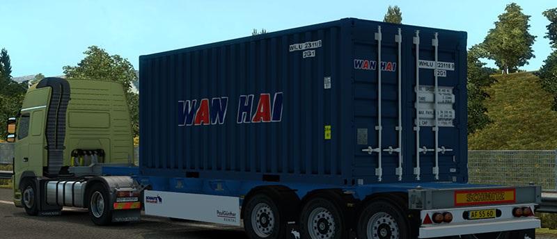 4 TRAILER CONTAINER 20 FT REAL SKIN V1.0 Mod - Euro Truck Simulator 2 ...