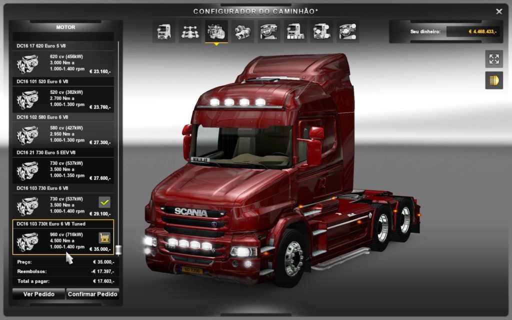 SCANIA T960 HP ENGINE for ETS 2 - Euro Truck Simulator 2 Mods ...