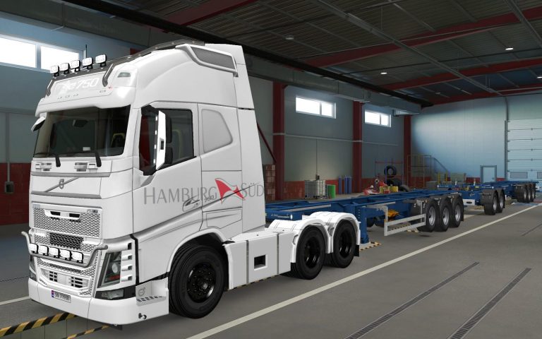 SKIN VOLVO FH16 2012 HAMBURG SUD WHITE 1.37 ETS2 - Euro Truck Simulator ...