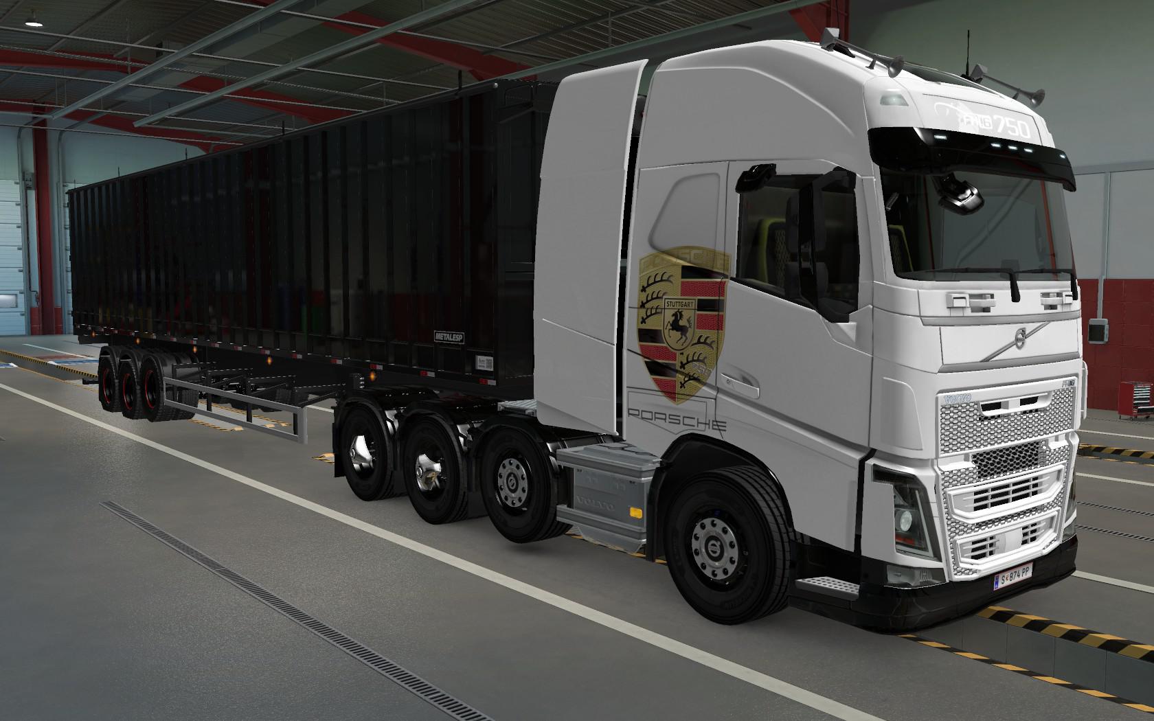 SKIN VOLVO FH16 2012 8X4 PORSCHE 1.39 ETS2 - Euro Truck Simulator 2 ...