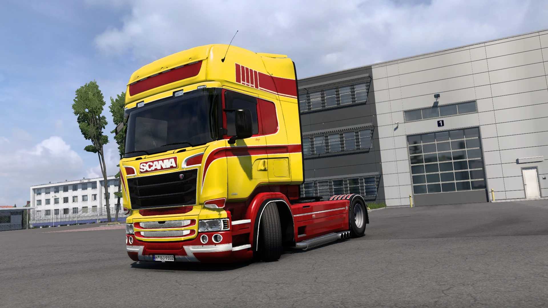 Scania RJL Yellow Red Skin v1.0 ETS2 - Euro Truck Simulator 2 Mods ...